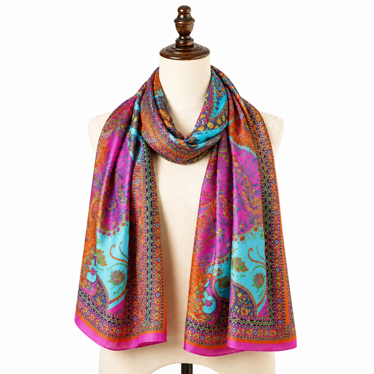 Digital Print Wool Paisley Scarf 266